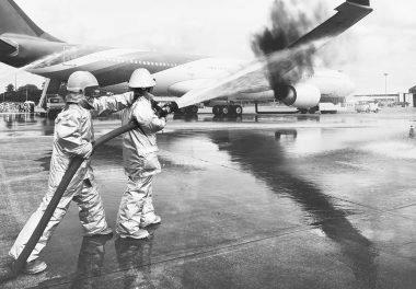 Emergency Services Training Institute fire truck fights a burnin