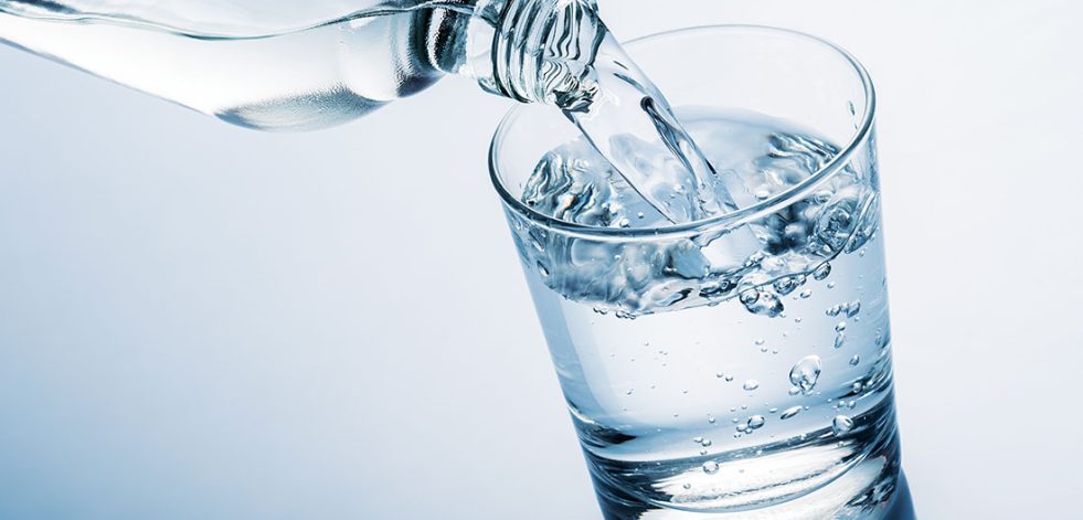 Water being poured into a glass