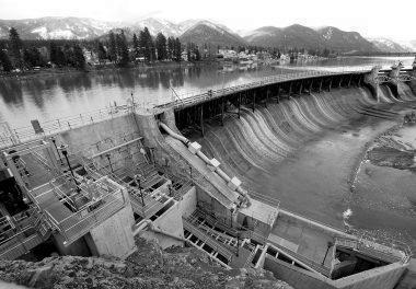 Aerial view of Thompson Falls Hydroelectric Plant